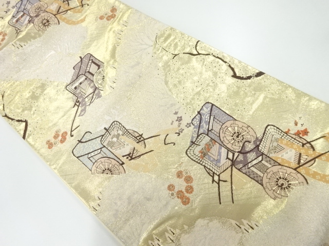 「王朝源氏車文様」織出し袋帯